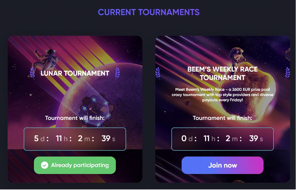 Beem casino Tournaments