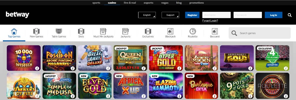 Betway casino games