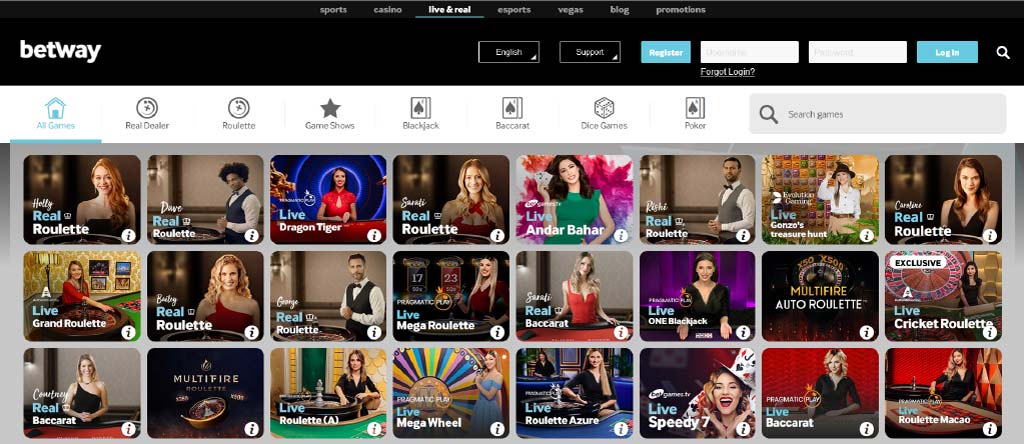 Betway Casino live dealer games