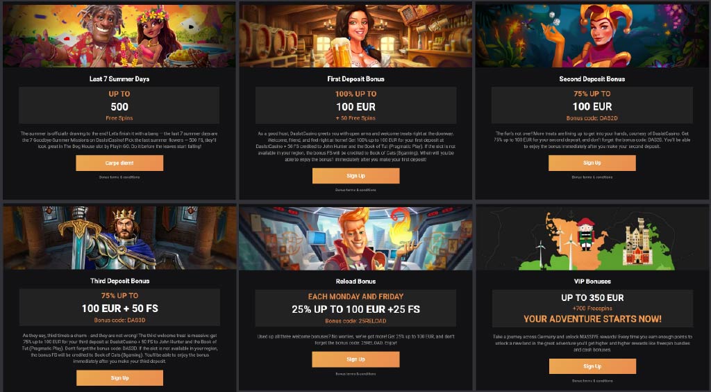 Das Ist Casino Welcome Bonuses and Promotions