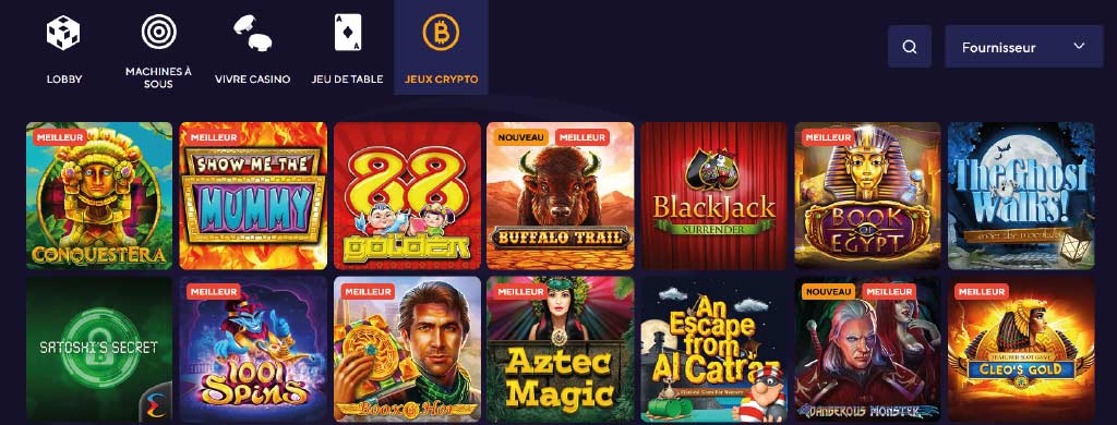 Jouez aux machines à sous de Dazard Casino avec des bitcoins et d'autres crypto-monnaies