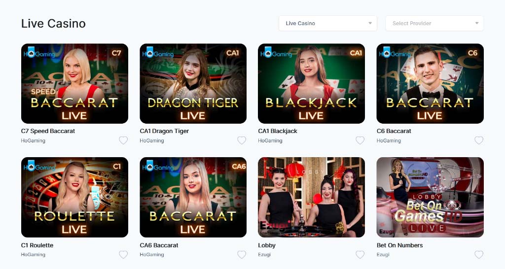 OXI Casino Live Dealer Games