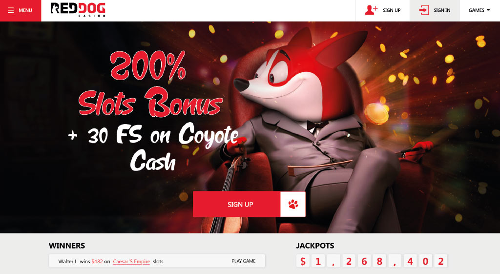 Bonus de bienvenue au casino Red Dog